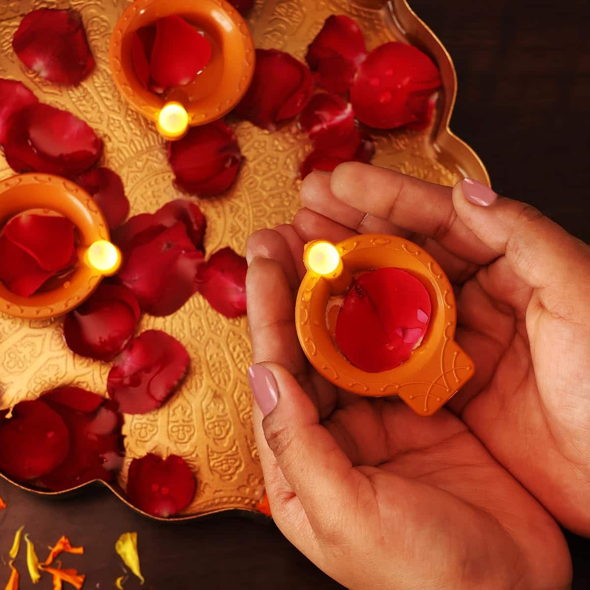 LED Light Water Sensor Diyas Plastic with, Ambient Lights, (Pack of 6/12/18/24)